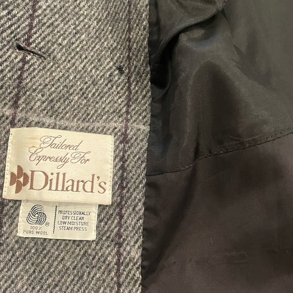 Vintage Alorna Wool Double Breasted Longline Blazer Jacket Grid - Picture 5 of 8